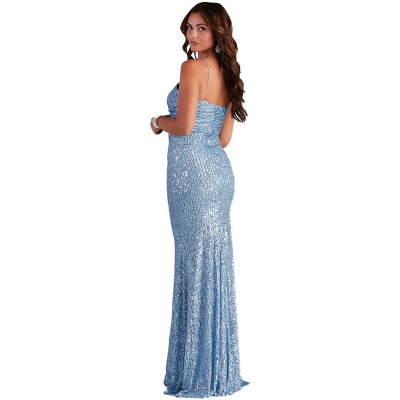 Aswè etaj Longè Sequin wòb——ANASTASIA GOWN (2)