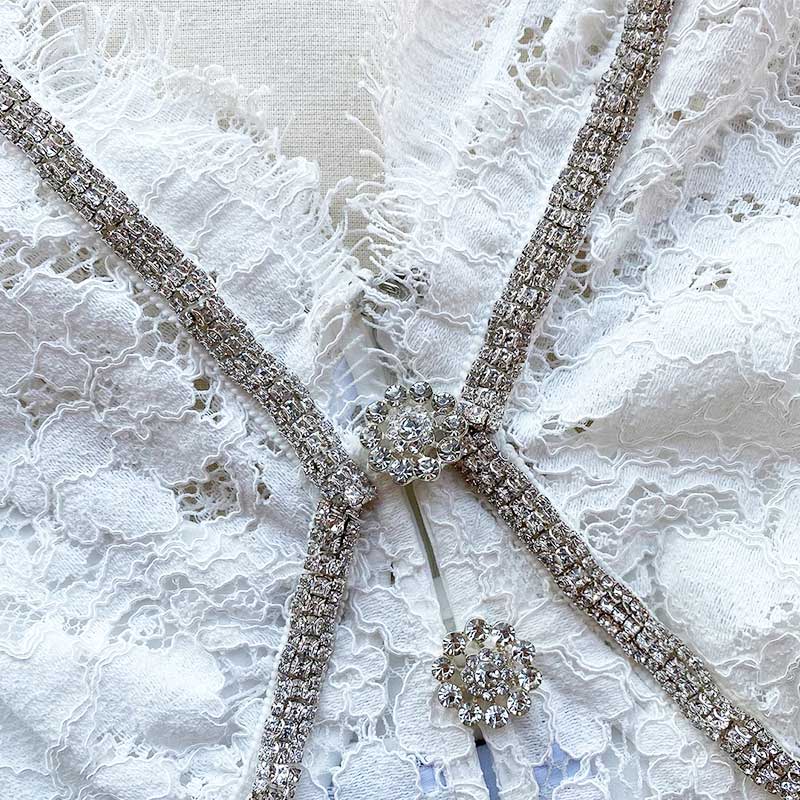 Casualowa damska biała koronkowa sukienka midi —— Sukienka Bianca (4)