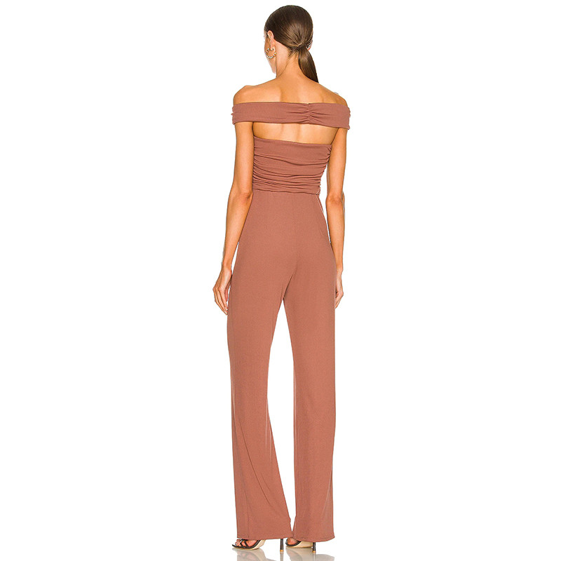 Op maat gemaakte jumpsuit met off-shoulderkraag voor dames (3)