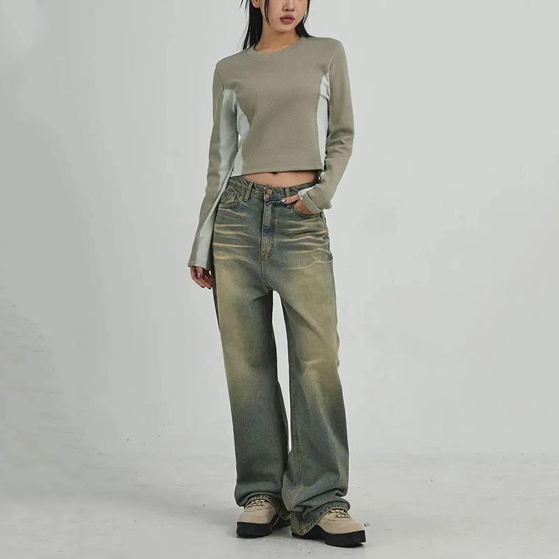 vêtements en denim pour femmes avec logo personnalisé