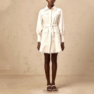 womens belted shirt dress