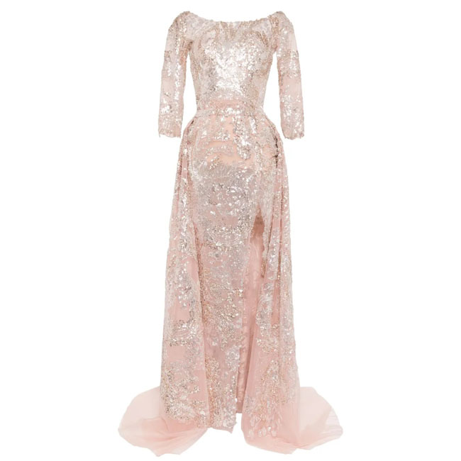 off shoulder sequin mesh dress