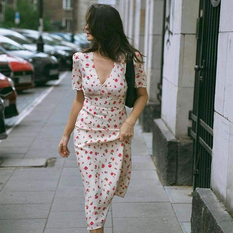 robe femme col V