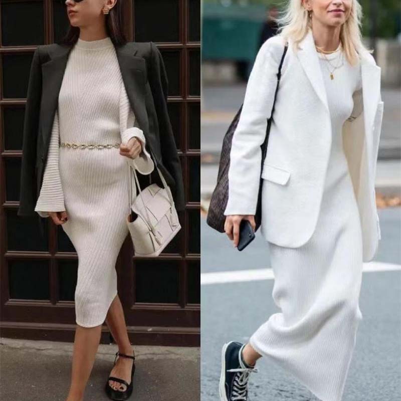 jupe en tricot blanc
