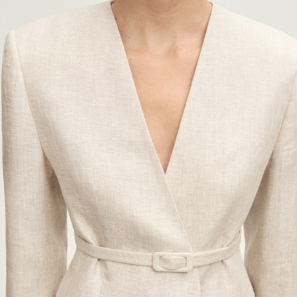 white linen jacket for women