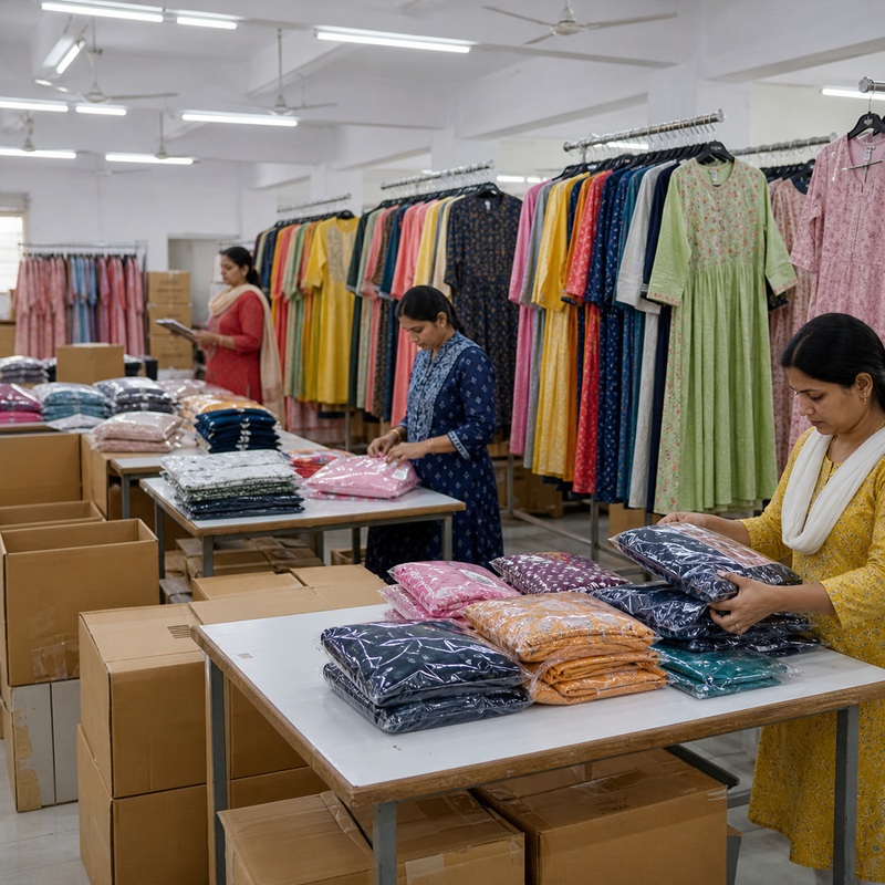 Wholesale ladies dress packing and distribution support