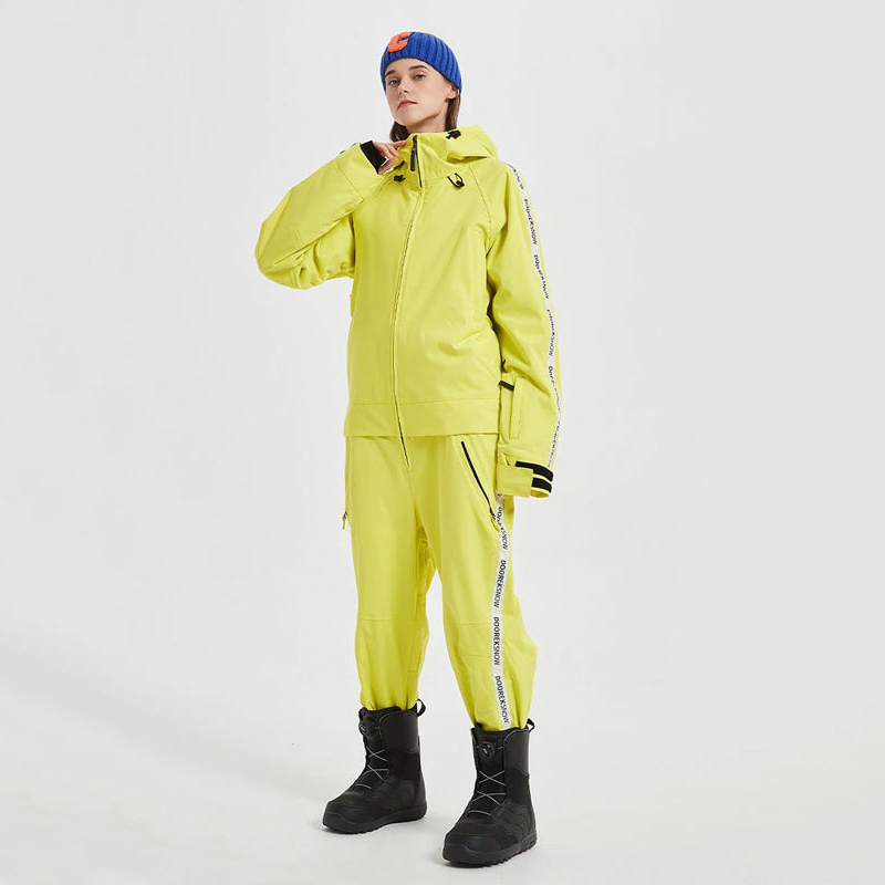 The ski suit is fully expressed through a studied cut and sleek design