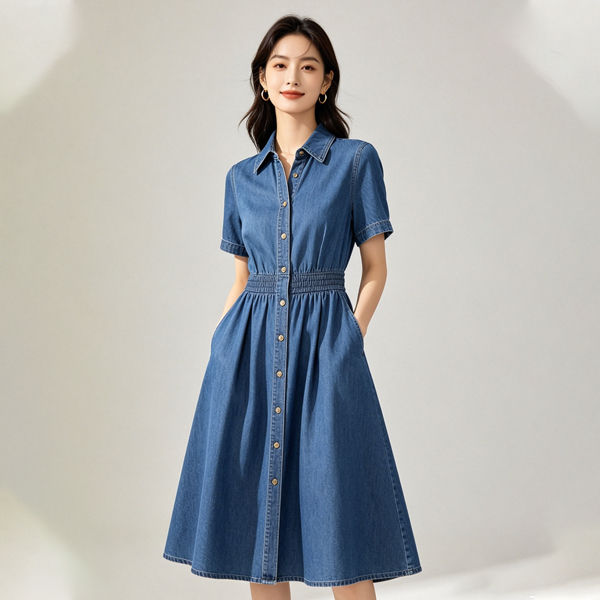 Custom A Line Denim Dress Wholesale