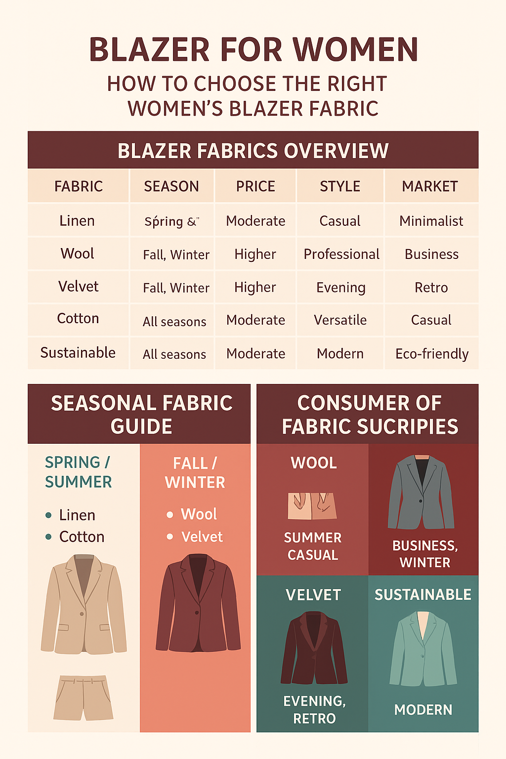 Fabric of womens blazer