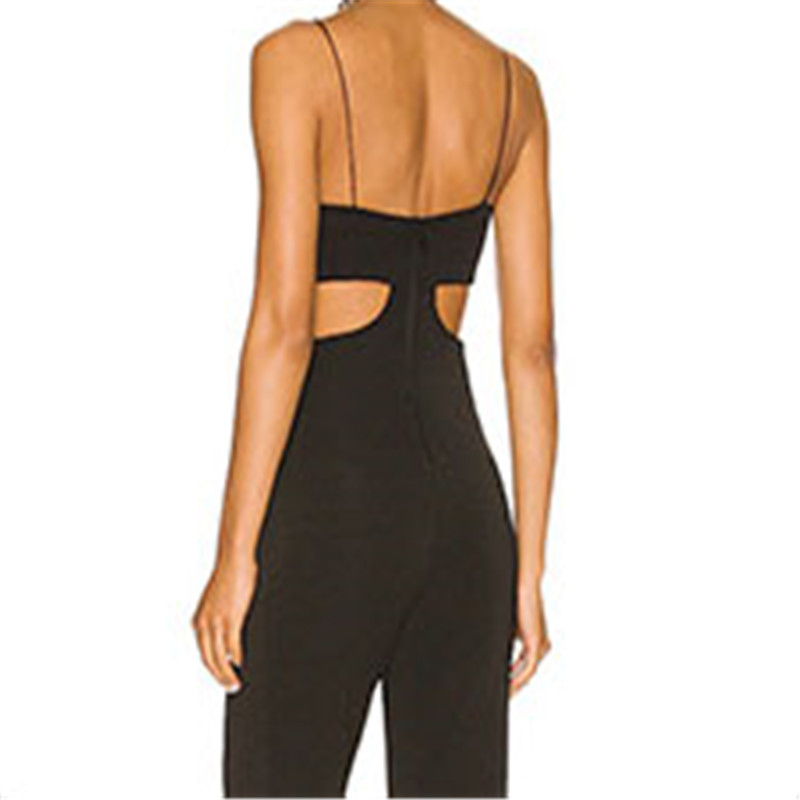 Hot selling sleeveless waisted jumpsuit (2)