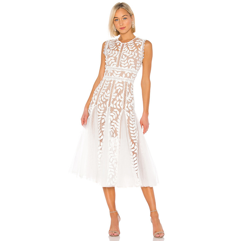 Wholesale custom sleeveless elegant lace dress for women (1)