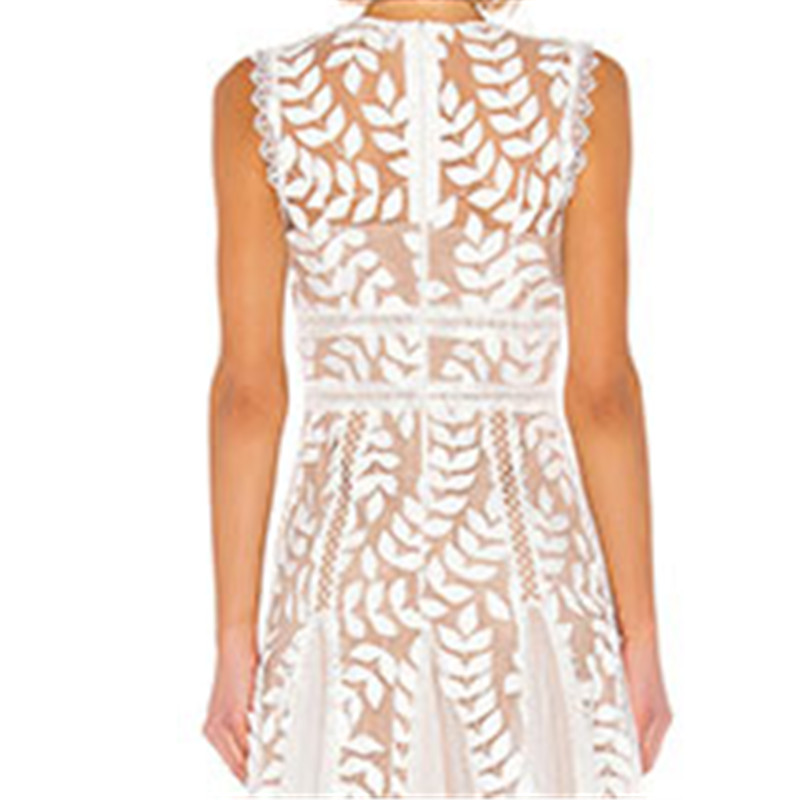 Wholesale custom sleeveless elegant lace dress for women (1)