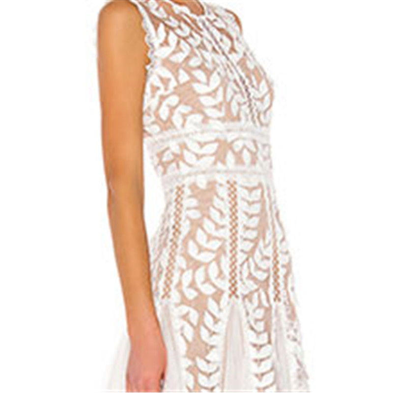 Wholesale custom sleeveless elegant lace dress for women (2)