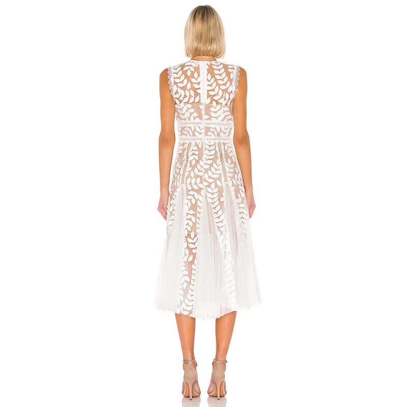 Wholesale custom sleeveless elegant lace dress for women (3)