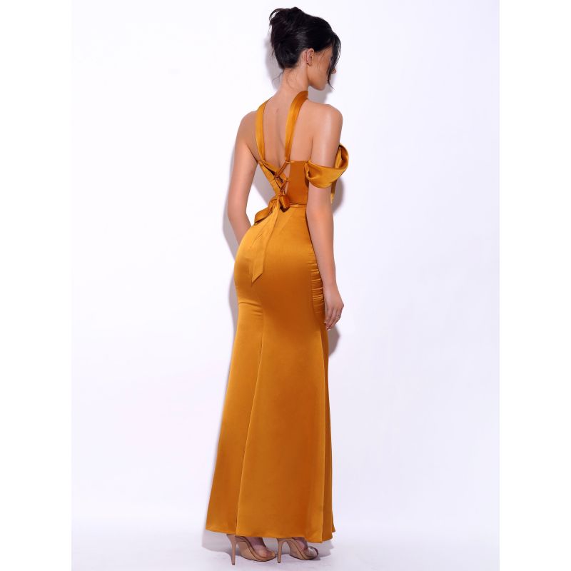  the backless bow design,cutom dress.