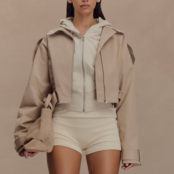 cropped trench jacket manufacturer