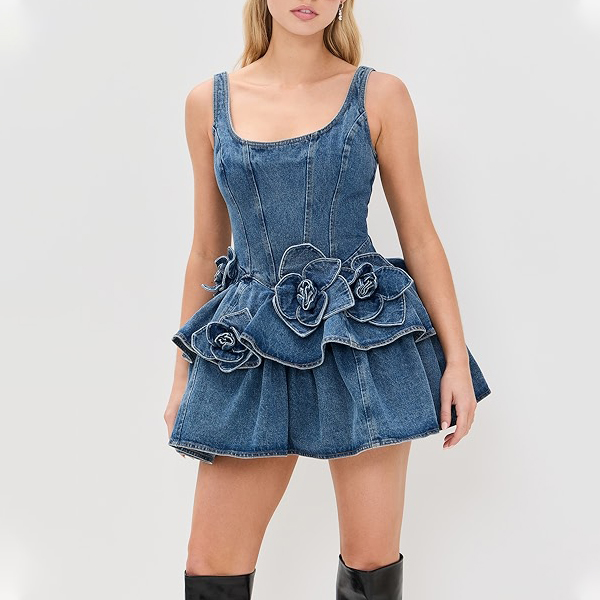 Denim Mini Dress | Custom Women's Denim Dresses Manufacturer & Wholesale Denim Mini Dress | Custom Women's Denim Dresses Manufacturer & Wholesale