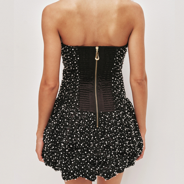 custom pearl mini dress