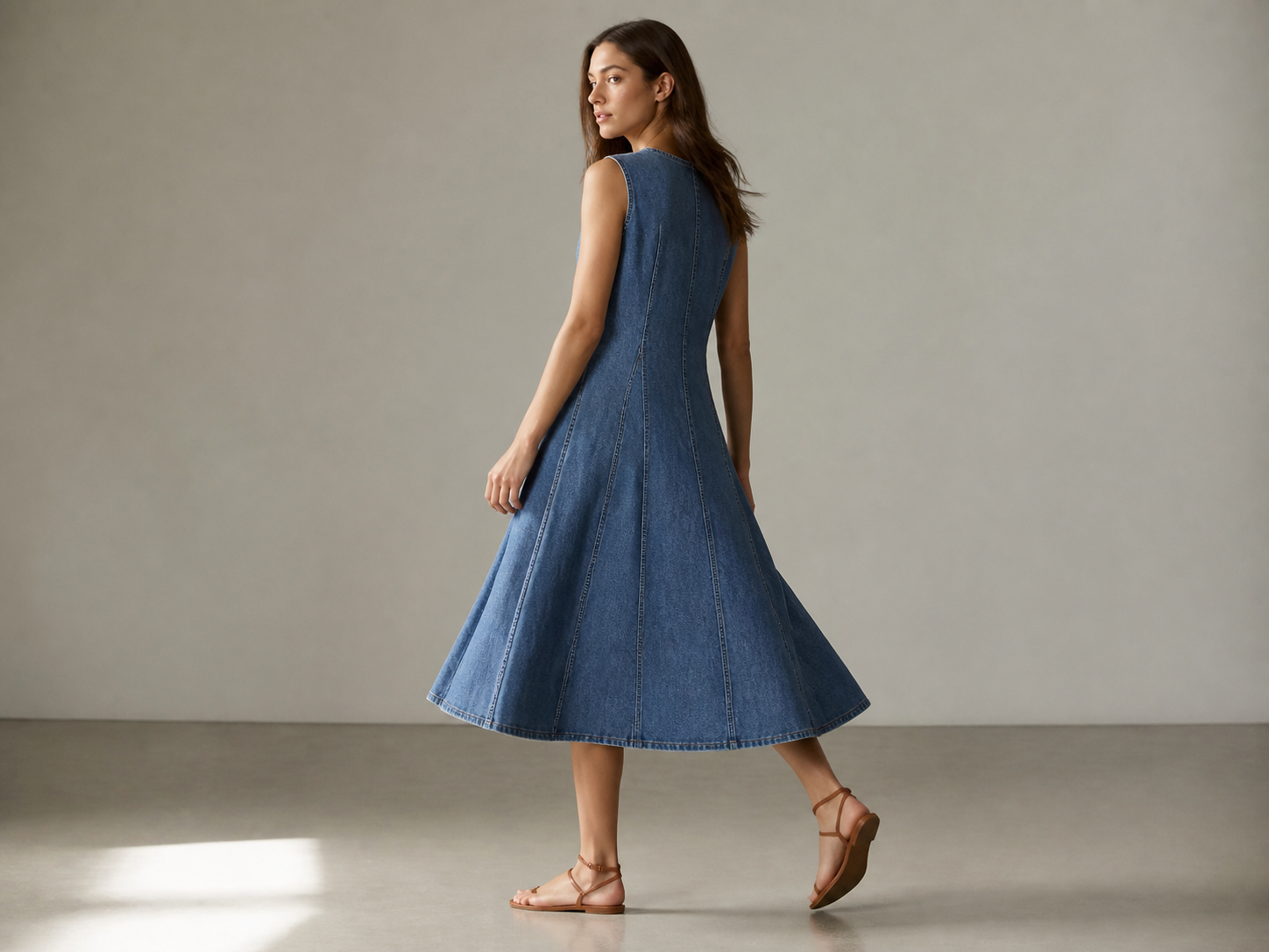 Kulinganiza kwa Hem ya Denim Dress