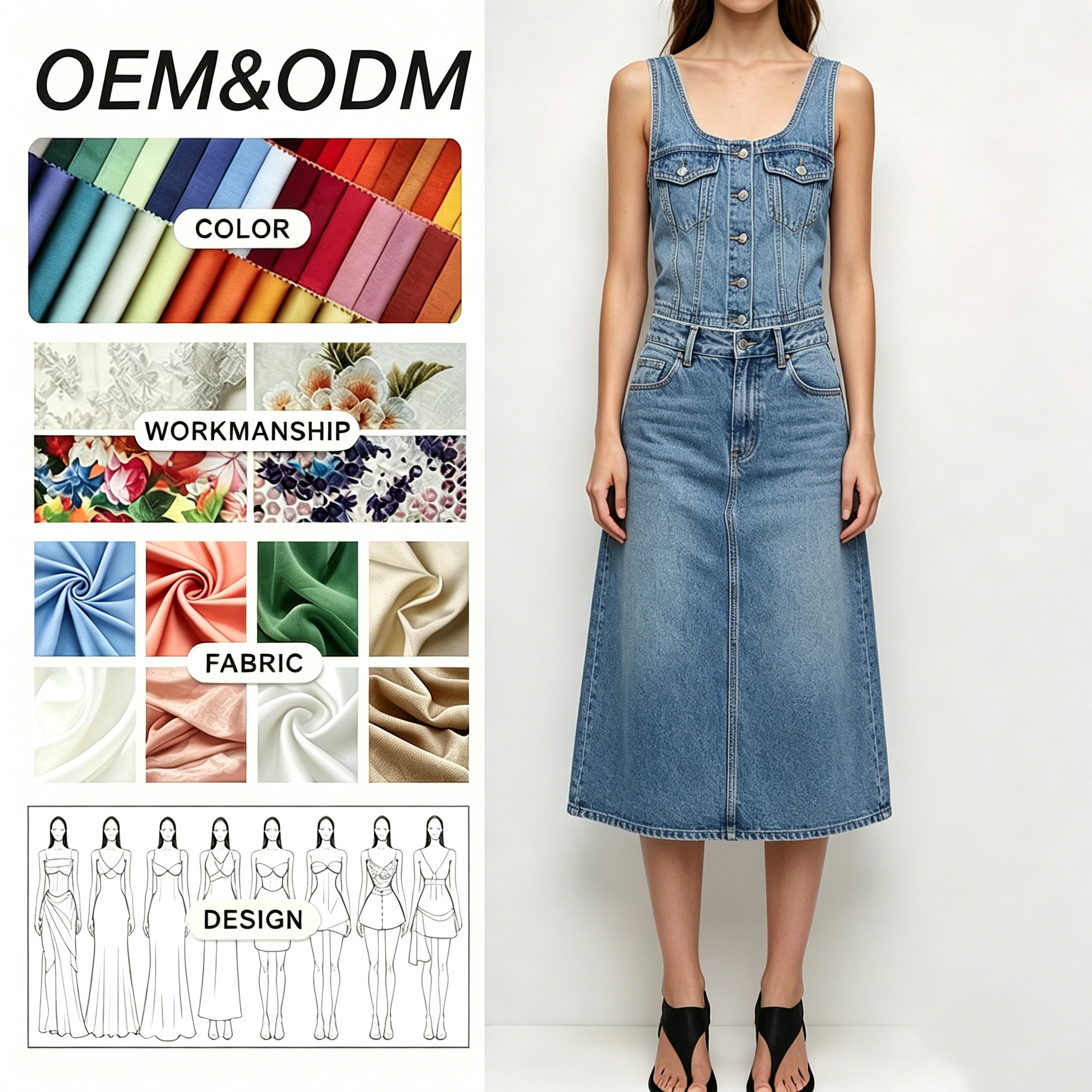 denim midi skirt