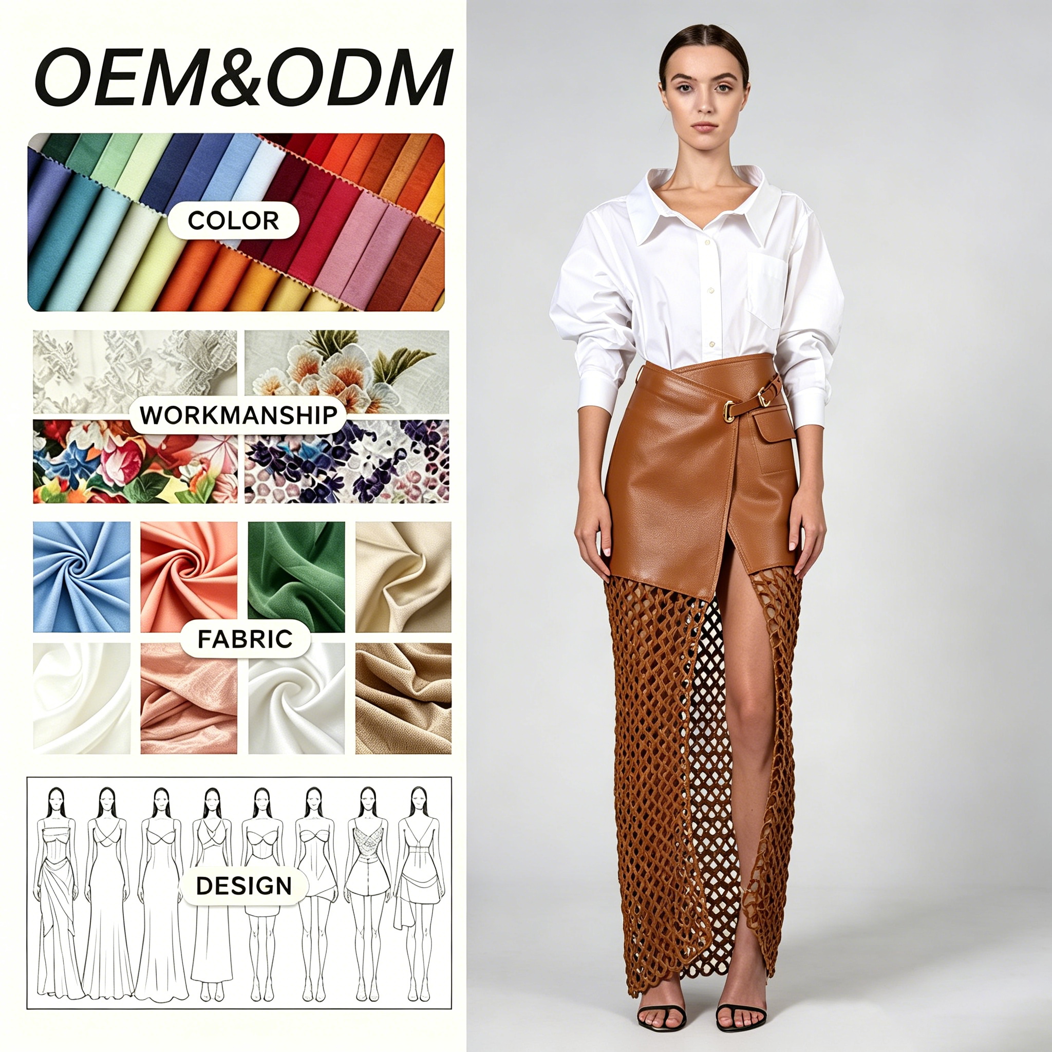 direct factory leather skirt