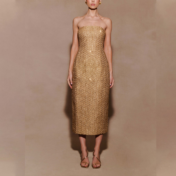 formal beige maxi gown