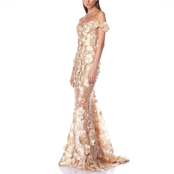 gold evening dress manufacturer