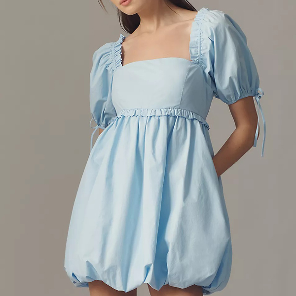 puff sleeve mini dress