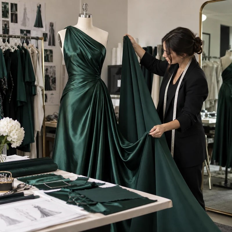 Evening dress finishing and pressing