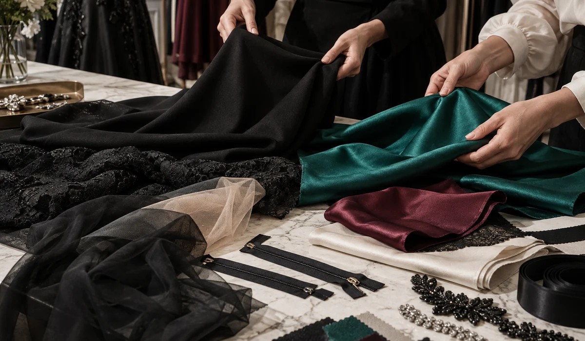 Evening dress fabric selection