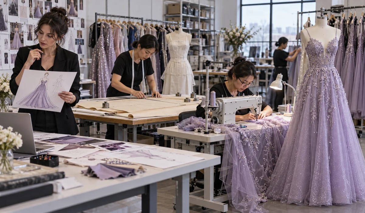 Prom dress sample to bulk production process