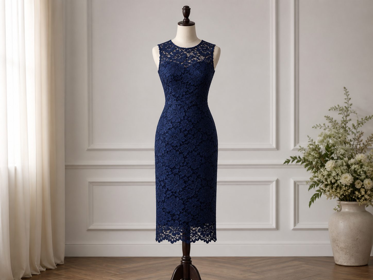 Chovala cha Midi Chopanda Manja Chopanda Lace