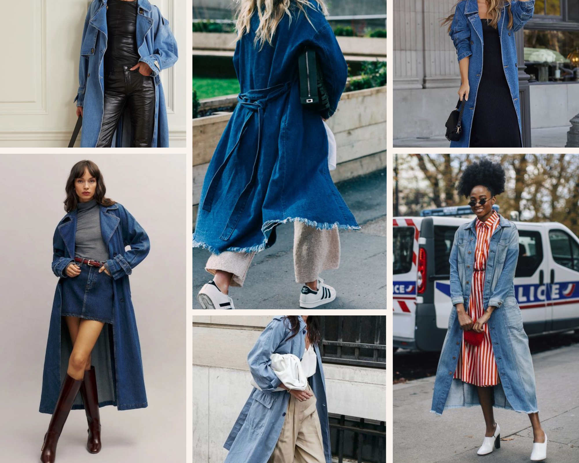 women denim trench coat